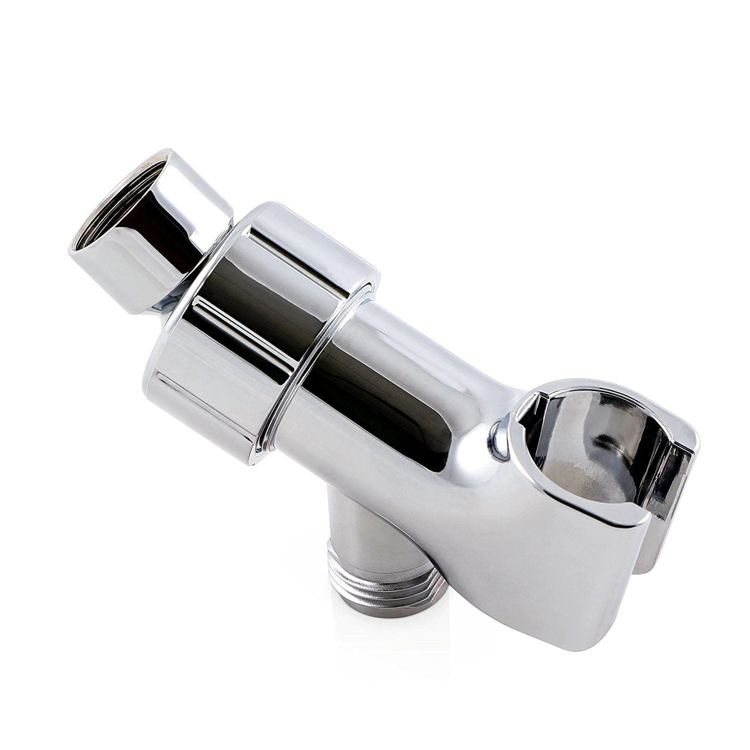 ShowerMaxx | Shower Head Holder in Polished Chrome Finish | Mount for Handheld Showerheads | Arm Bracket with Swivel Ball Connector | Adjustable