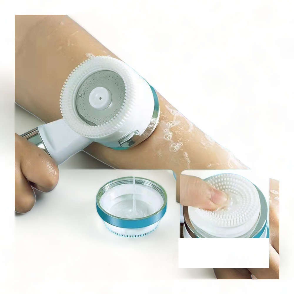 Innovative shower head that can be filled with shower gel or shampoo
